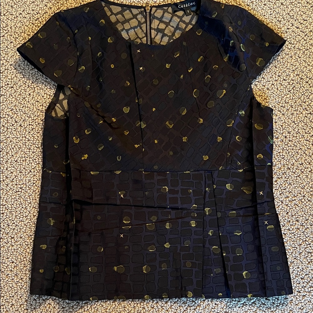 Cotelac deep purple and gold patterned top
